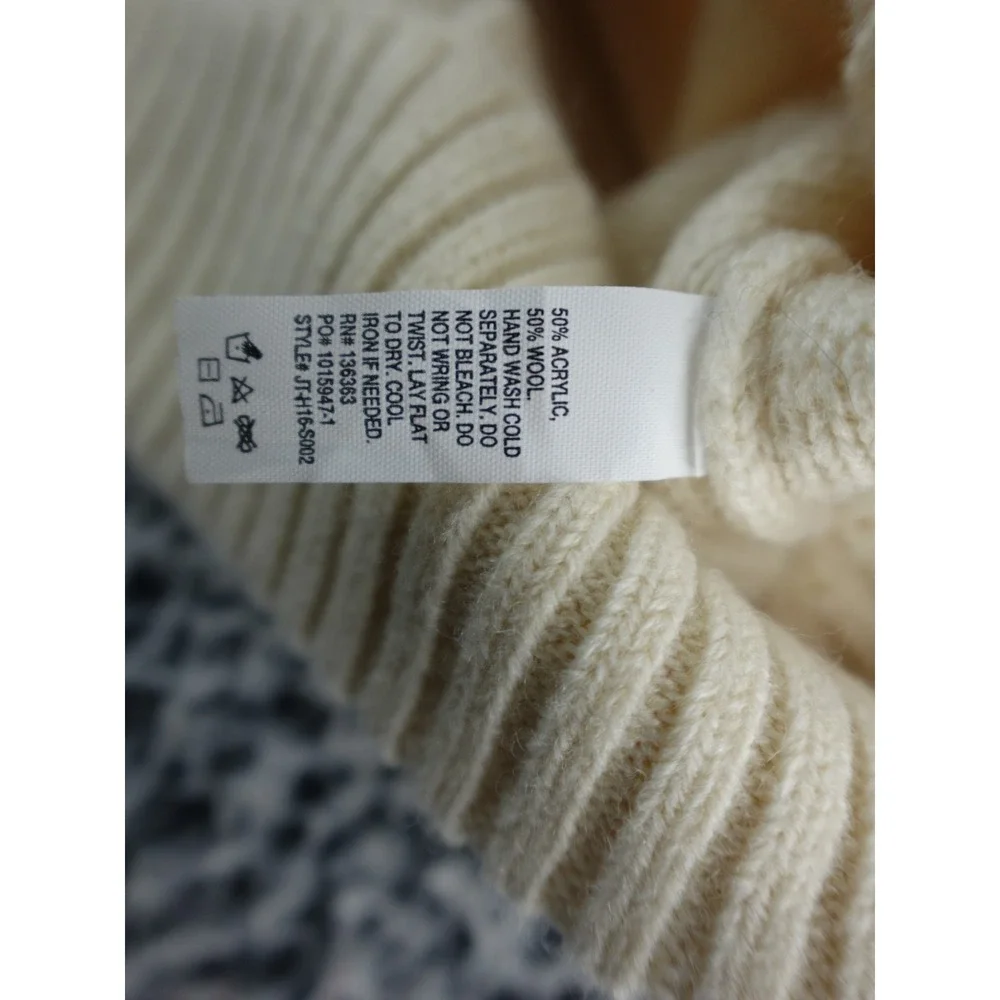 JACK THREADS Cream Cable Knit Crewneck Sweater Size Small‎ Zipper Detail